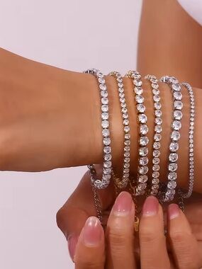 5mm CZ Tennis Bracelet Stack - Gold
